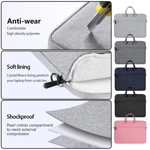 Modern Laptop Travel Bag 14in-15.4in Computer Case Pocket Document Sleeve