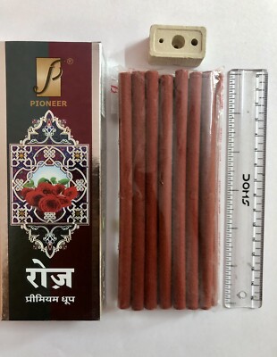PREMIUM ROSE DHOOP Sticks, 100 gm, 13-14 pc, 6 inch long, meditation puja