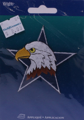 Wrights Eagle Head Star Iron On Applique Badge Birds Appliques M211.09