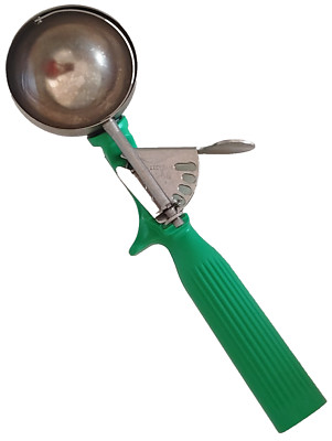 VTG Ice Cream Scoop Volrath Green Handle Lever XL Stainless Retro Farmhouse Core