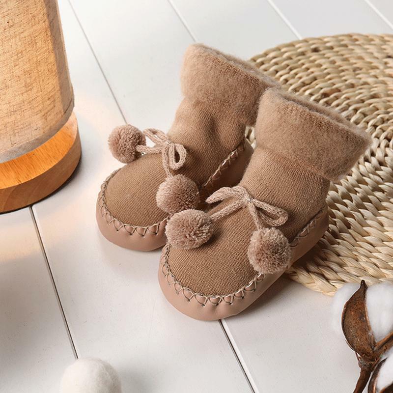 Winter Infant Baby Girl Boy Toddler Anti-slip Warm Slippers Socks Cotton Shoes 