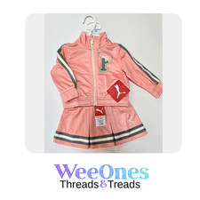 NWT Puma Baby Girls 2 Piece Pink Track Jacket Skort Set Size 3/6M MRSP 40