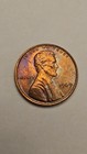  1969 LINCOLN CENT RAINBOW TONED 2 PENNY'S BU 1969-P PURPLE/BLUE UNC LOT #B — photo 4