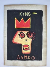 Jean-Michel Basquiat COA Art Painting Original Drawing Vintage