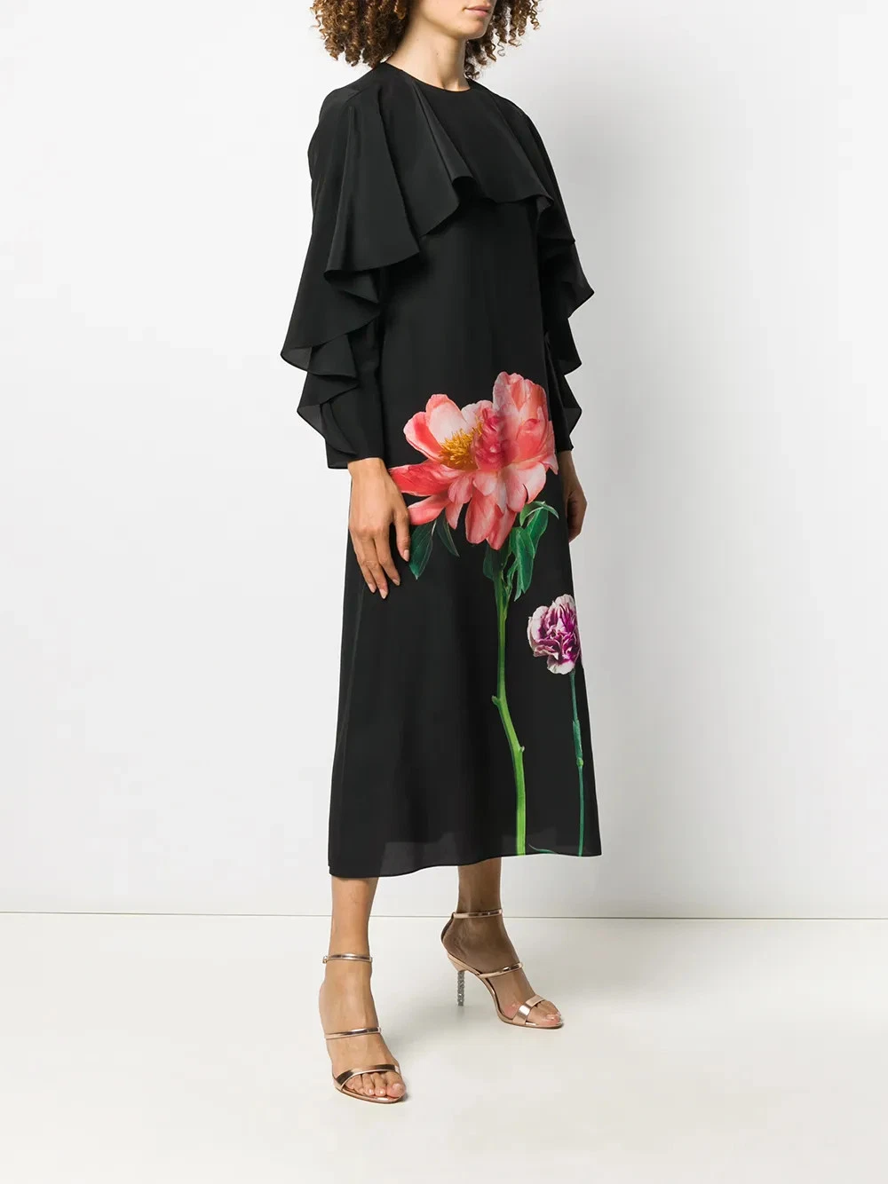 Abito midi Valentino Garavani con dettagli stampa floreale