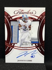 2025 Panini Flawless Jahmyr Gibbs Dual Patch Ruby Auto 3/15 Detroit Lions