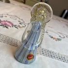 Vintage Murano Hand Blown Art Glass Angel Gold Flecks Zanfirico Latticino 4.5"