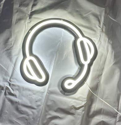 Gaming Headset Led Neon Lighted Wall Decor For Man Cave Or Game Room