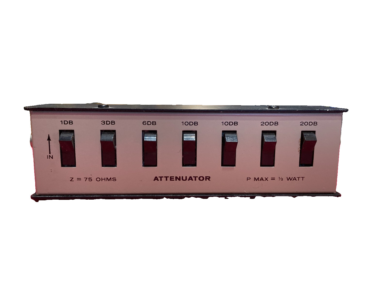 Vintage Attenuator Switch Box 1/2 Watt, 75 Ohm RF Coaxial (Used, Untested)