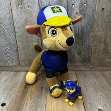 Paw Patrol Chase Plush 8 inch and Action Figure Set Blue Police Dog Spin Master