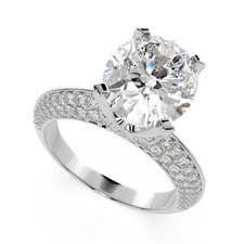 4.25 Ct Oval Cut Diamond Engagement Ring VS2 D White Gold 14k