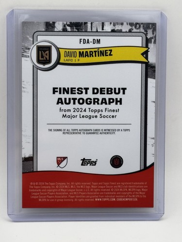 2024 Topps Finest MLS David Martinez Debuts Orange Refractor Autograph /25 LAFC - Picture 2 of 2