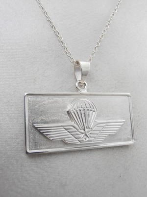 Cozzi Gioielli Paracadutisti Charm Pendant 925 Silver Chain Necklace Unisex