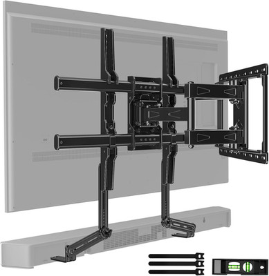 Full Motion TV Mount with Soundbar Bracket, 32-85'' Tvs, 132 Lbs |