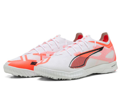 Puma Men's ULTRA 5 PRO CAGE Soccer TF White/Orange 108173-01 j