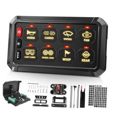 Switch Panel, Momentary ON-Off Touch Switch Box Circuit Control 8 Gang RGB
