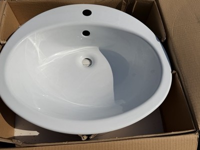 Einbauwaschbecken LYRA AW56 Emaille Weiß 55,4 × 50,5 cm Neu OVP