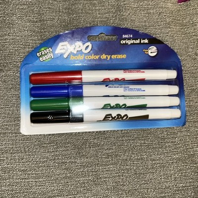 EXPO Dry-erase Markers Fine Point Nontoxic 4/PK Assorted NIP