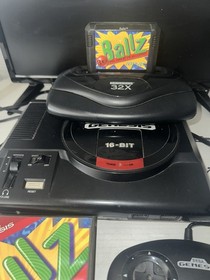 Sega Genesis 1 System With X32 Adapter And Game