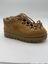 Skechers Women Sz 8 Jammers 90s Y2K Shoes Tan Lug Sole Chunky Platform Leather