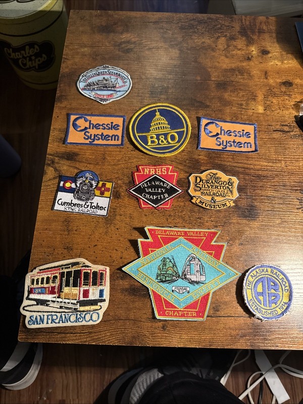 Train Patch Lot 10 Railroad Trolley Steamboat Patches Delaware Alaska B&O NRHS