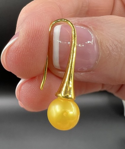 Gold Vermeil, echte Perlen Haken Ohrhänger - Bild 6 von 7