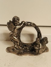 Antique Germany Angel Reticulated Silver Plate Napkin Ring Victorian Valentine
