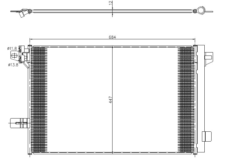 NRF 350369 Condenser, air conditioning for VW