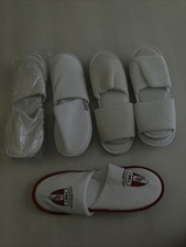 Neu 5 x Paar Hotelslipper Hausschuhe Frottee Hochzeit Slipper Hotel Weiß Uni