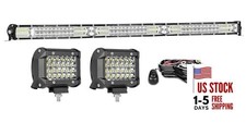 LED Light Bar Kits, 38'' 360W Slim Spot Flood 38IN-360W 2PCS 72W Pods 1Wiring