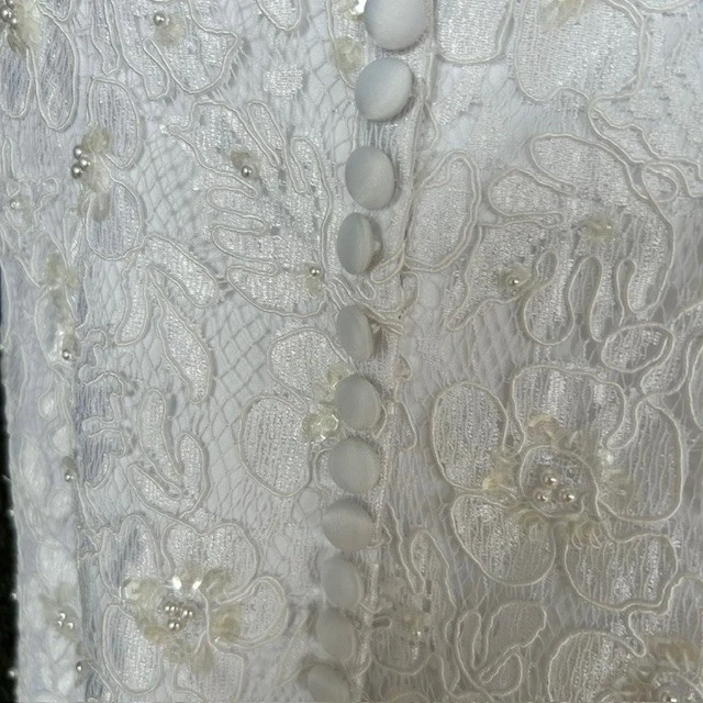 Michelangelo Wedding Dress Beaded and Sequin Strapless Size 8 NWT - Image 4 of 4