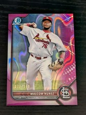 2022 Bowman Chrome Prospects Fuchsia Lava Refractor /199 Malcom Nunez #BCP-42