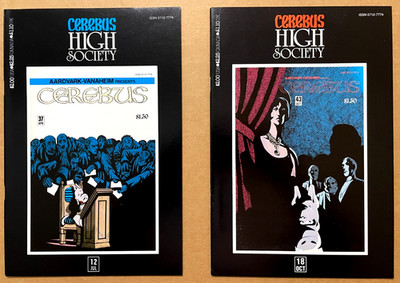 2 Lot Cerebus High Society #12 & 18 issues #37 & 43 Dave Sim Aardvark-Vanaheim