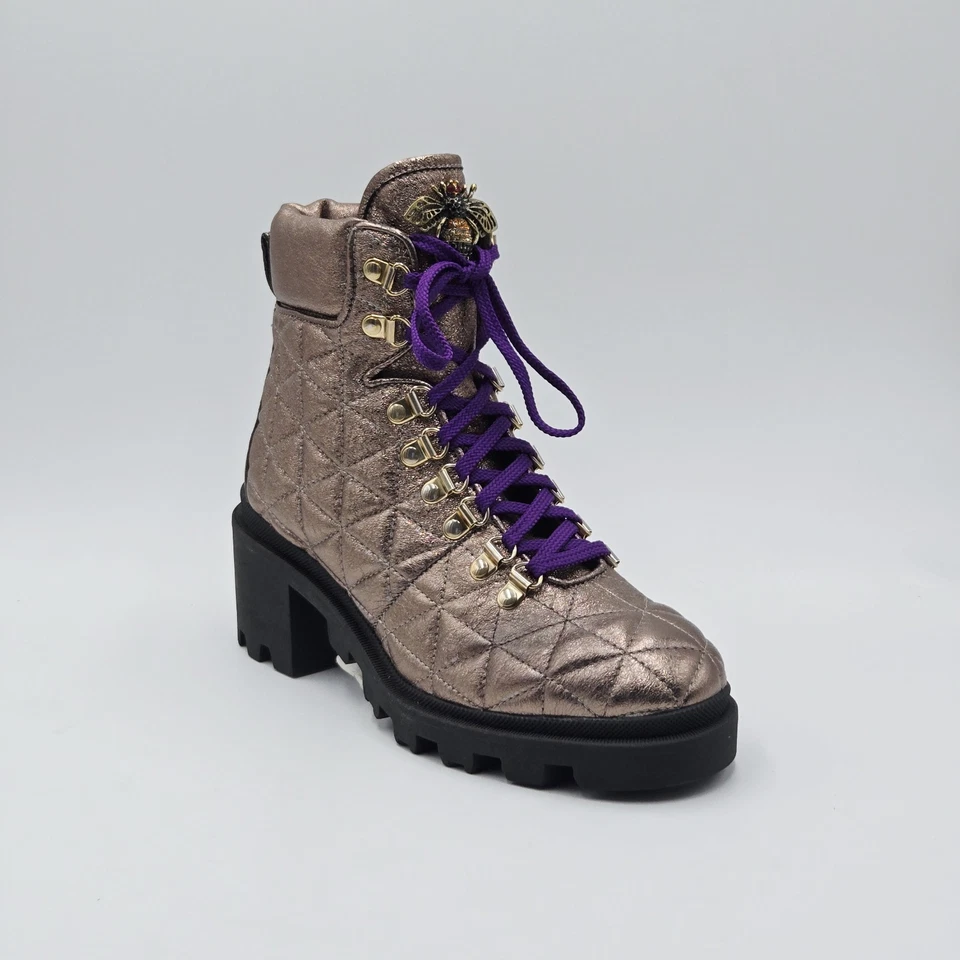 Zapatos De Mujer Stokton Talla 37 Botines Oro Tejido 29CN - Imagen 2 de 4