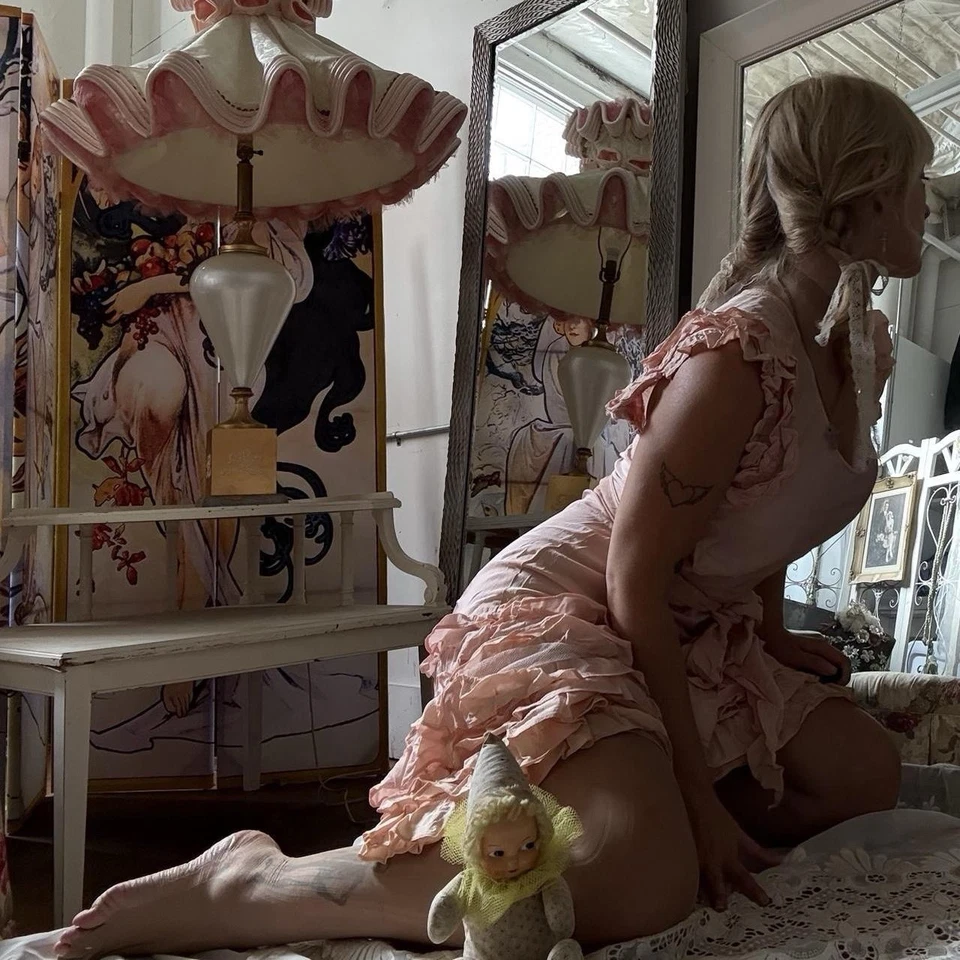 Antique Pink Ruffle Gown - Image 3 of 4