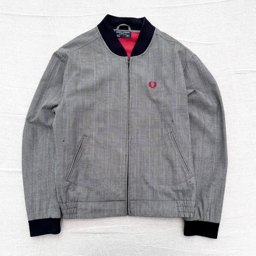 Fred Perry, Vintage 80s Fred Perry Glen Plaid Wool Harrington Bomber Jacket M Mod Ska Retro