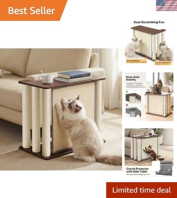 Contemporary Cat Scratching Furniture - End Table & Protector in Black Walnut