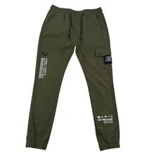 RGSTR  Cargo Joggers Hip Hop Pocket Casual Drawstring Green Make Your Mark Men M