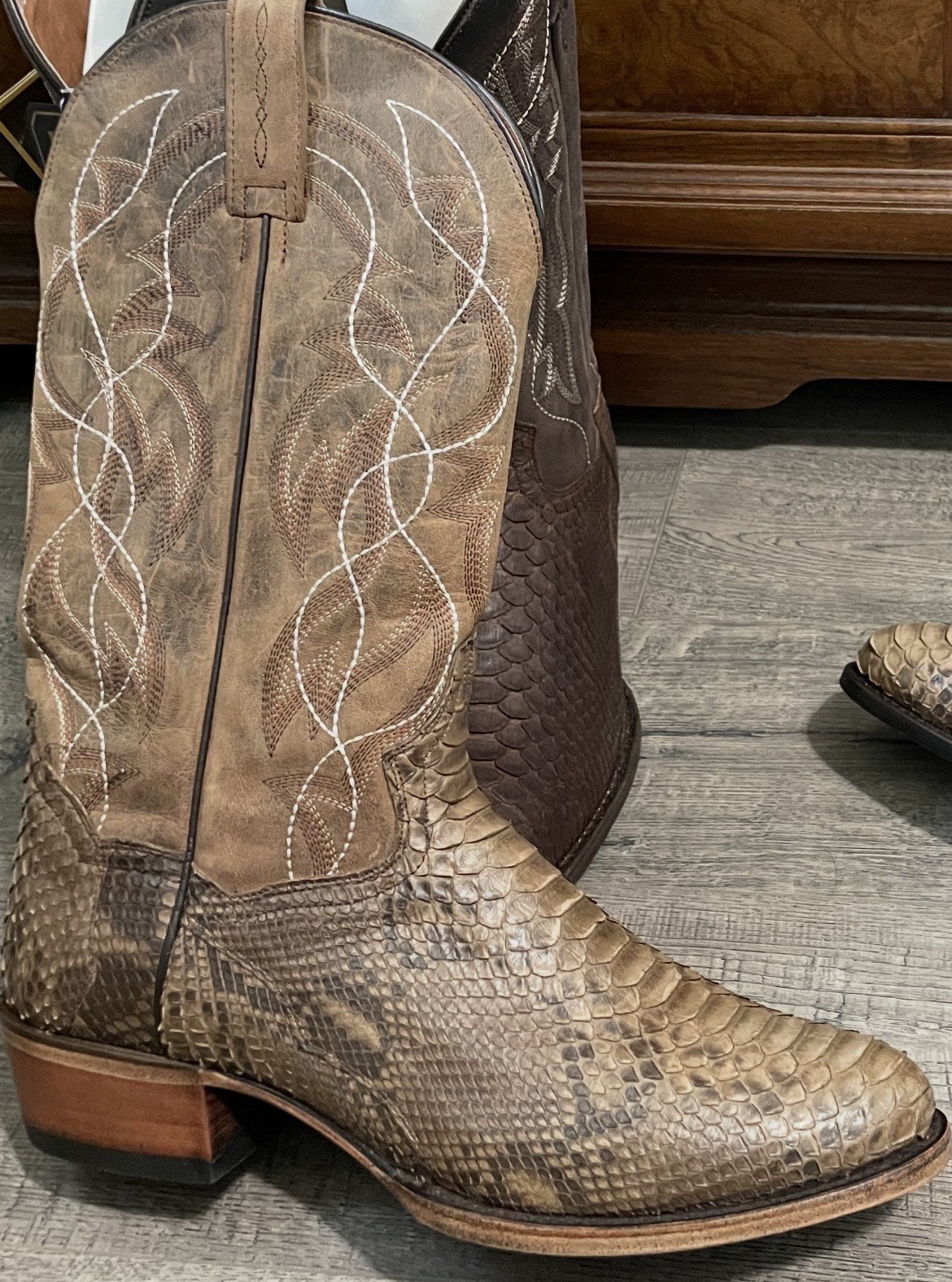 Dan Post Python Cowboy Boots Sand / Light Brown B… - image 8