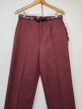 Vintage Lord Isaacs Belted Cranberry Womens 15/16 High Rise Deadstock 80s Slacks