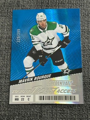 Mavrik Bourque 2024-25 UD Credentials Rookie Debut Ticket Access Blue /399 #130