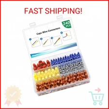 240 Pcs Electrical Wire Connectors Screw Terminals - Twist Nuts Caps Wire Connec