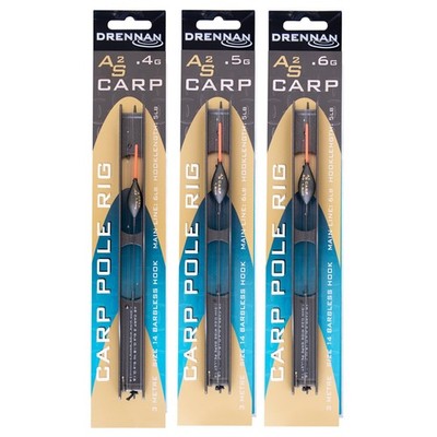 Drennan AS Carp 2 Pole RIG - Pre-Tied Pole Fishing Rig - (FRAB)