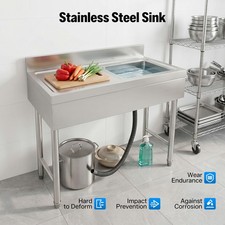 Freestanding Stainless Steel Sink Commercial Restaurant Sink Outdoor Sink