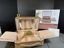 Glo Tech Beauty Case With LED Mirror Pink Open Box Hard Case