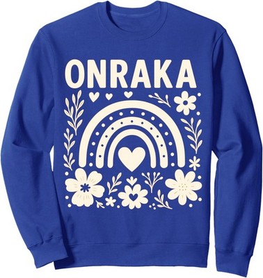 Onraka Bright Orange Rainbow Spirit Design Unisex Crewneck Sweatshirt