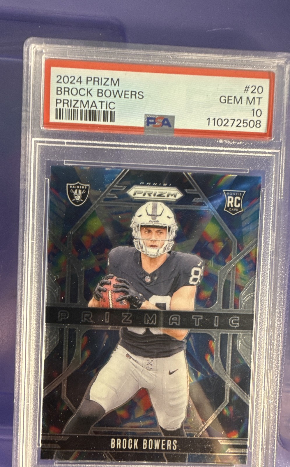 Brock Bowers Panini Prizm Prizmatic #20 Silver