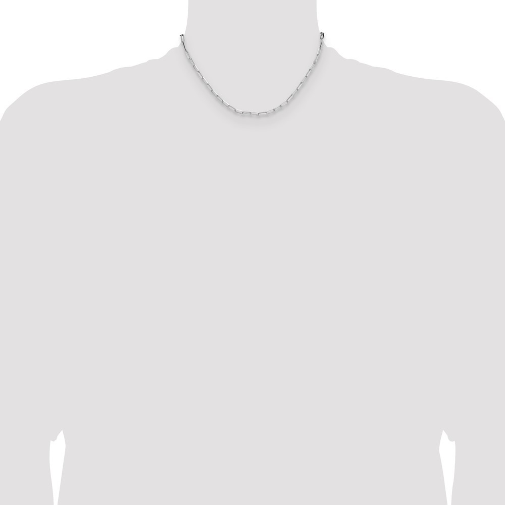 Sterling Silver Rhodium-plated 3.1mm Diamond-Cut Paperclip Chain Necklace