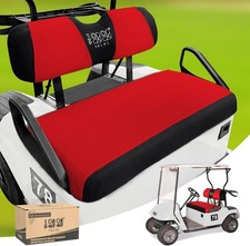 Stylish and Protective Golf Cart Seat Covers Kit - EZGO Front Seats, Red  Black