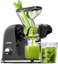 Cold Press Juicer Machine Mini Slow Masticating Juicer W/ Dual Feed Chute